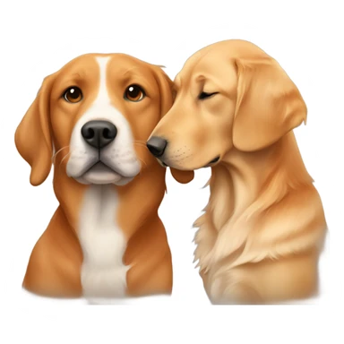 Couple kissing and fox red Labrador and golden retriever  sticker