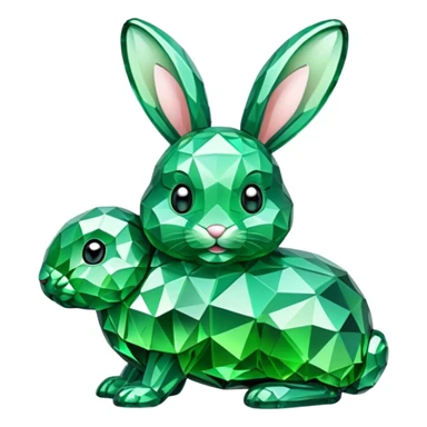 bunny made of green crystals sticker