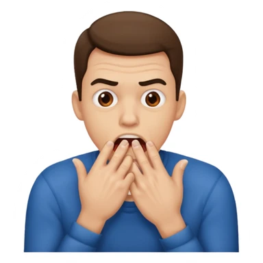 man biting his nails scared sticker