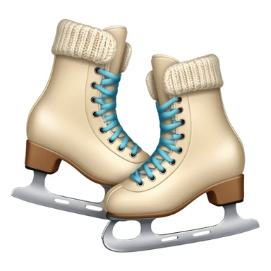 ice skates with cozy legwarmers pulled over them sticker