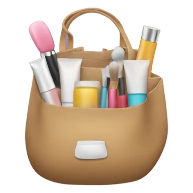 bag with cosmetics sticking out sticker