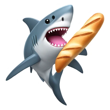 Shark with pink beret and baguette  sticker