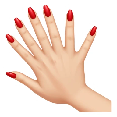 Hand with only 1 red nail  sticker