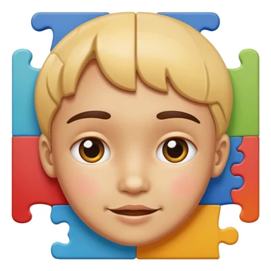 puzzle piece forming a child’s face sticker