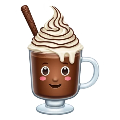 Ice Cacao with whipping cream  sticker