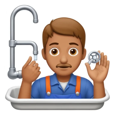 Clogged sink with a plumber sticker