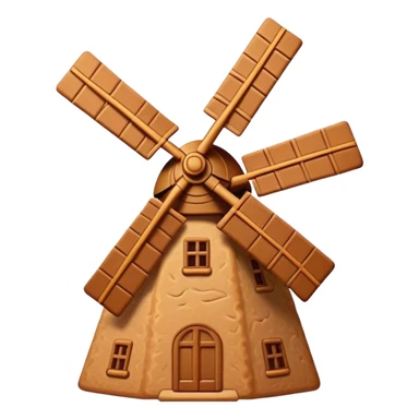 Speculaas Cinematic Realistic Speculaas Biscuit Emoji, depicted as a spiced speculaas cookie crafted in the shape of a windmill and warm, inviting lighting. sticker