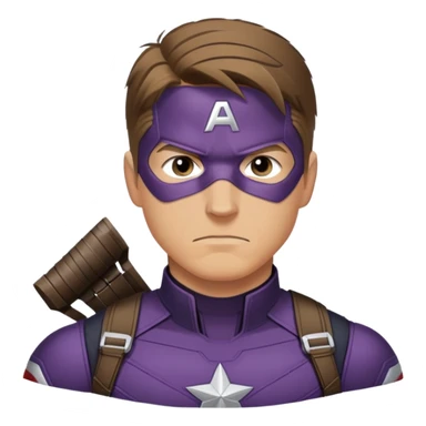 hawkeye clint barton portrait marvel, brown hair from captain america: civil war sticker