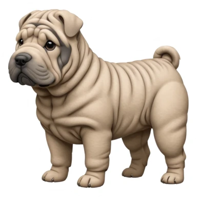 Grey shar pei dog standing sticker