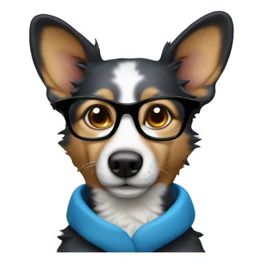 Blue healer with glasses sticker