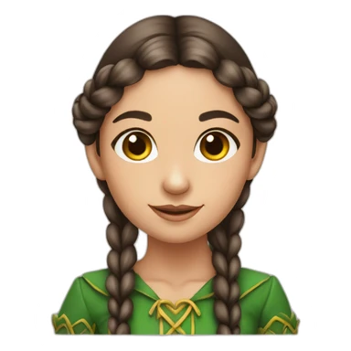 Beautiful brunette elf girl with braids sticker
