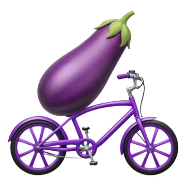 Eggplant riding a bike  sticker