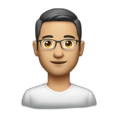 dutch/indonesian software engineer guy, around 40 years old but looks younger, very short hair, and hair still dark, light beard, no glasses sticker