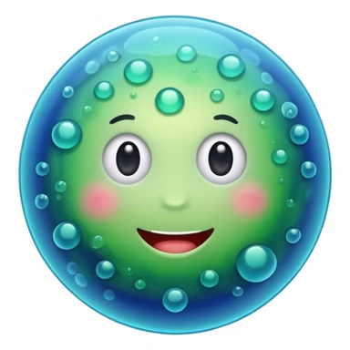 Happy bacteria emoji sticker