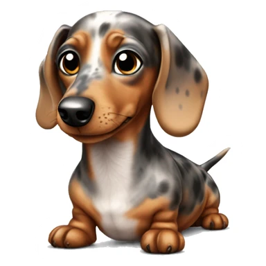 dapple dachshund with stains being cute  sticker