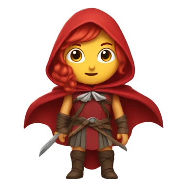 A red-haired Valkyrie in a red hooded cape with a bow in her hands sticker