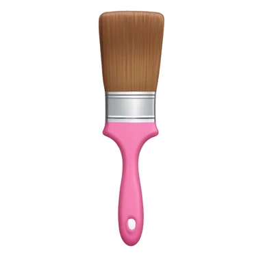 Small Paintbrush with brown bristles, pastel pink handle, dipped in pink paint sticker