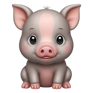 gray baby pig sticker