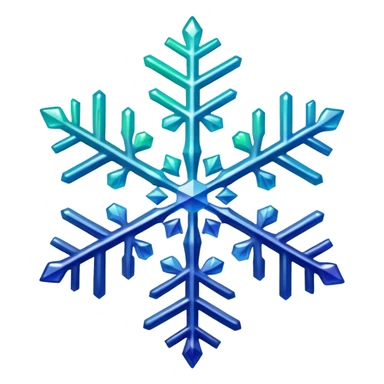 Gradient iridescent green blue indigo snowflake  sticker