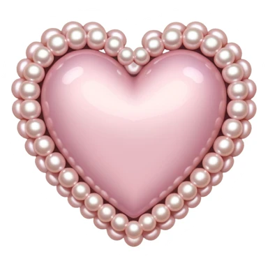 Pale pink heart with pale pink pearls around it  sticker