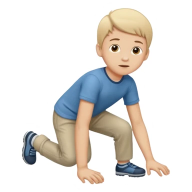 Child boy walking like animal sticker