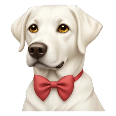 White lab with bow sticker