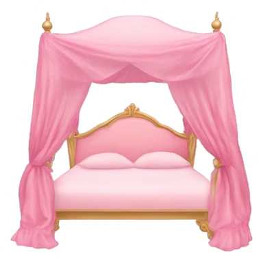 pink rococco princess canopy bed sticker