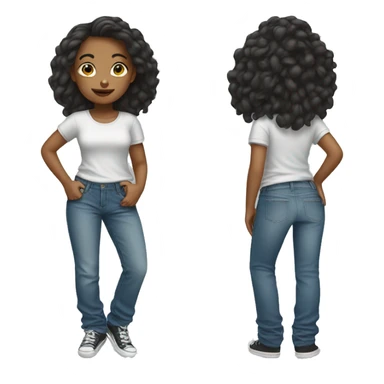 Girl wearing baggy jeans sticker