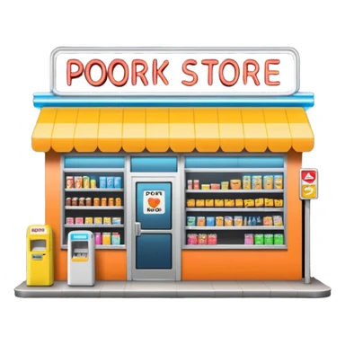 Convenience store named poor store and more sticker