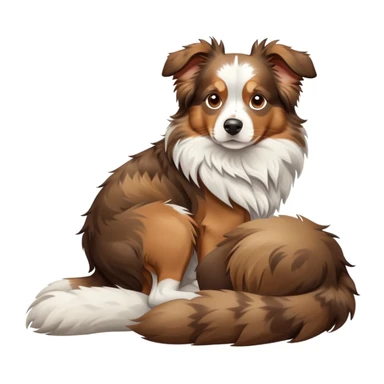 merle-aussie-laying-down-facing-forward full body sticker
