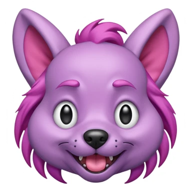 alien dog purple with pink hair very big folded ear and panting sticker