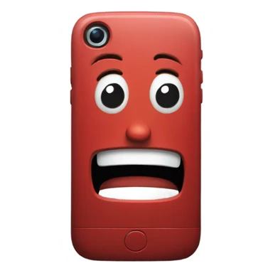Red smartphone nervous sticker