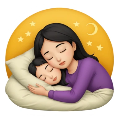 Black haired, olive-skinned Asian girl sleeping alone  sticker