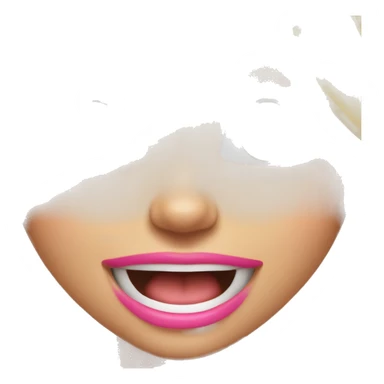 Super excited girl bites her down lip and has long pink nails  sticker