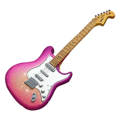 Pink ombre electric guitar with glitter  sticker