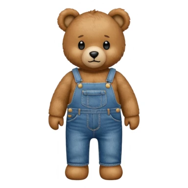 Teddy bear wearing a denim overall  sticker