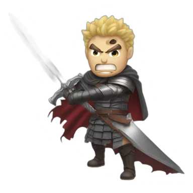 angry berserk guts with large sword sticker