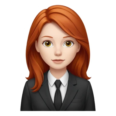 redhead long hair woman with office look sticker