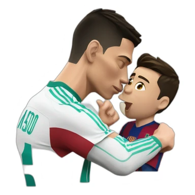 Cristiano ronaldo kissing leo messi sticker
