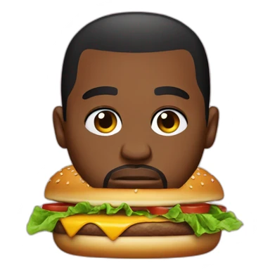 kanye west on a hamburger sticker