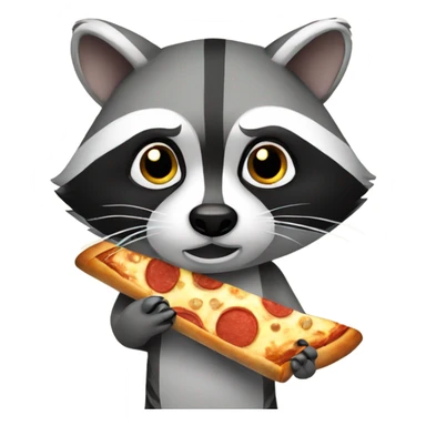 Raccoon holding a pizza slice sticker