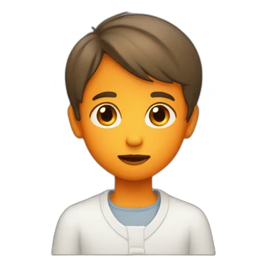 A boy with orange dot on forehead praying sticker