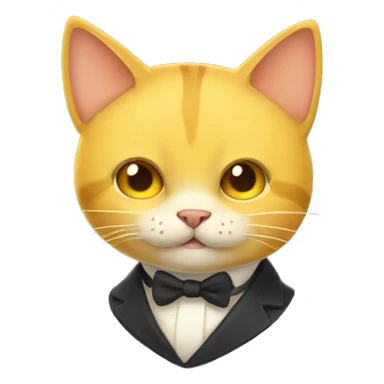Yellow cunning animated cat smirking with a monocle sticker