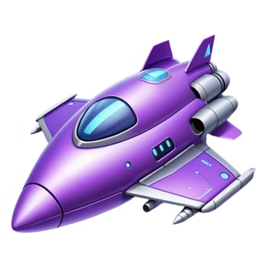 glitter purple spaceship sticker
