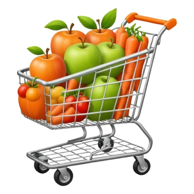 shopping cart full of healthy food sticker
