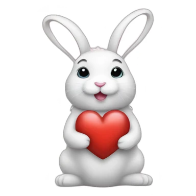 bunny with heart sticker