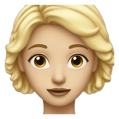 Petite femme blonde aux yeux bleus qui embrasse un homme noir sticker