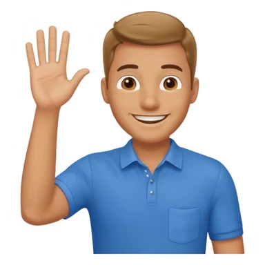 man waving hello sticker