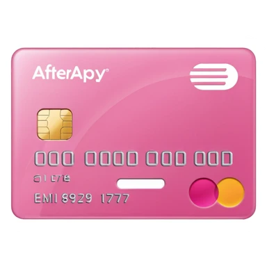 pink big afterpay word on a credit card sticker