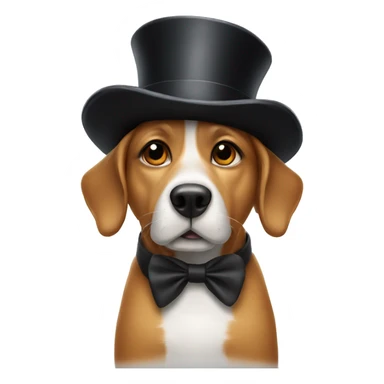 Dog with a top hat sticker